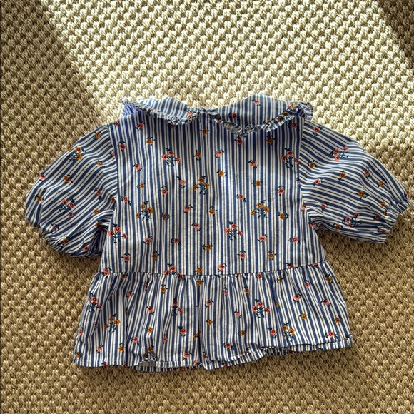 Zara Girls Blue and White Flower Matching Set 4-5 years - Picture 6 of 10